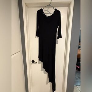 LULU’s Elegant Black Asymmetrical Dress
